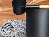 Sauna accessoire Harvia emmer en pollepel staal zwart, foto 1