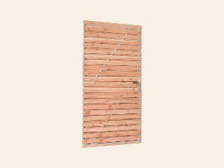 Tuindeur douglas geschaafd, Villach 100 × 200 cm met RVS inbouwslotset