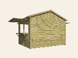 Kiosk Playa, groen geïmpregneerd vuren, incl vloer, dakleer, foto 3