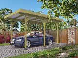 Carport Enkel/Aanbouw met PVC dakplaten grenen groen geïmpregneerd L500 × B300 cm, foto 1