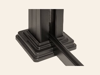 PuraFence aluminium begin- en eindprofiel (3,8 × 2,28 / 6,2 × 2,4) x 179,2 cm, zwart (incl. clips)