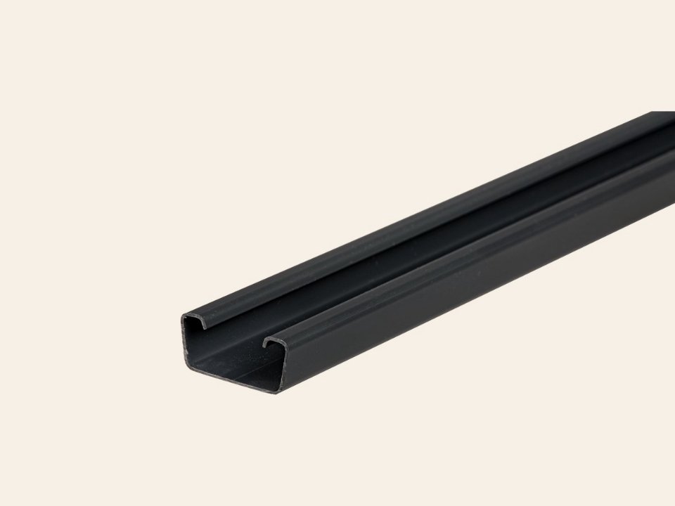 Klemprofiel PVC antraciet 1800 mm t.b.v. beton sleufpaal