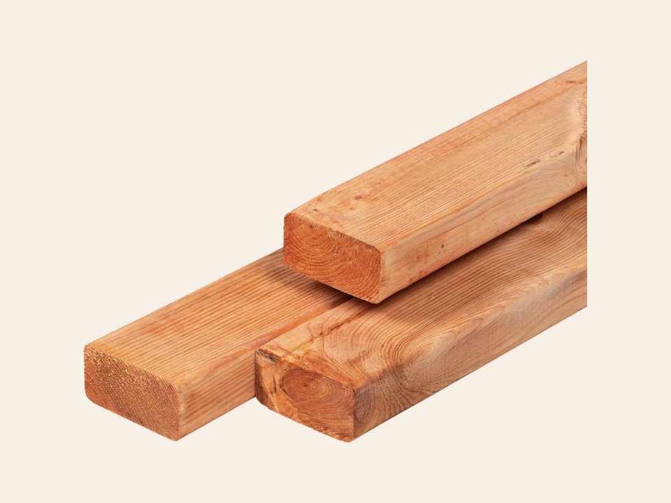 Red Class Wood vuren regel geïmpregneerd, geschaafd, ronde hoeken, 45 × 90 mm, 3,00 m