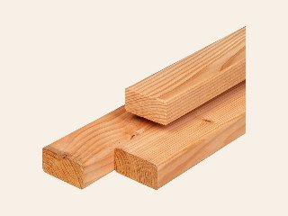 Douglas regel geschaafd, ronde hoeken, 45 × 90 mm, 5,00 m