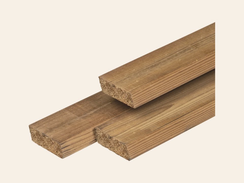 Thermoline vuren rhombus profiel 2,0 × 6,7 × 360 cm, thermisch gemodificeerd, geschaafd