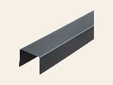 Verzinkte afdeklijst 50 mm U-profiel 180 cm (3-planks) zwart, foto 1