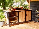 Buitenkeuken 180 cm staal en douglas, foto 2