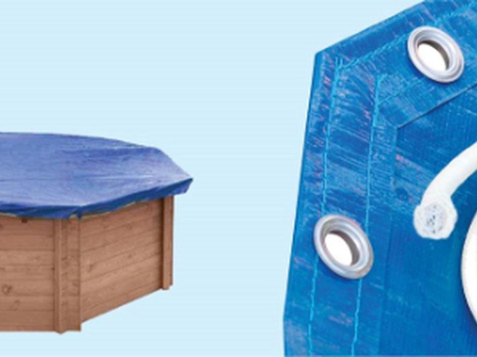 Luxe houten zwembad winterafdekhoes Cabana Beach 434 × 401 × 116 cm