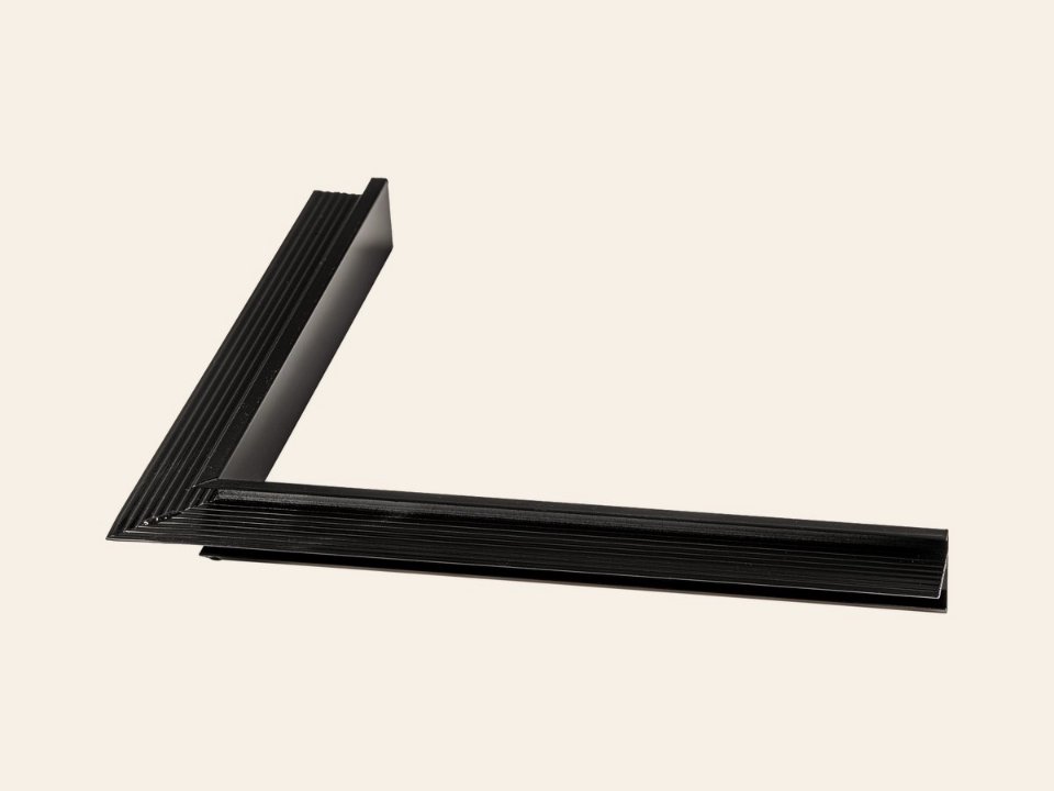 Aluminium daktrim binnenhoek RAL9005 4,5 × 4,5 × 50 cm + 1 klang