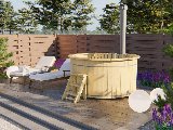 Hottub met RVS kachel ø200 cm onbehandeld vuren, foto 1
