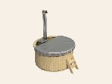 Hottub met RVS kachel ø200 cm onbehandeld vuren, foto 3