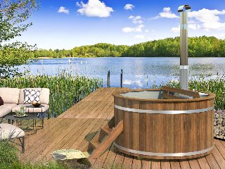 Hottub met RVS kachel Ø180 cm Thermowood