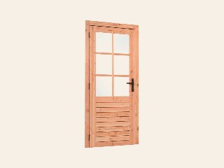Red Class Wood enkele glas deur 6-ruits, B1000 × H2050 mm buitenmaat