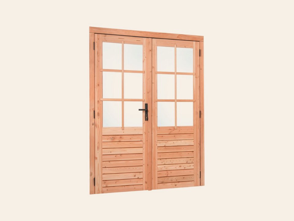 Red Class Wood dubbele glas deur 6-ruits, B1850 × H2050 mm buitenmaat