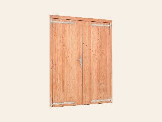 Red Class Wood dubbele dichte deur, B1850 × H2050 mm buitenmaat