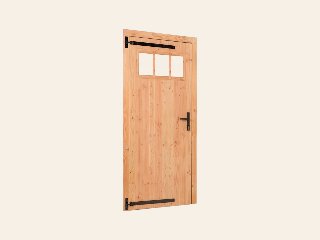 Douglas enkele klampdeur met raam, B1000 × H2050 mm buitenmaat