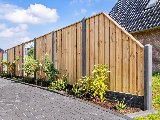 Tuinscherm Enschede, groen geïmpregneerd grenen, RVS-geschroefd, 21-planks (19+2), foto 2