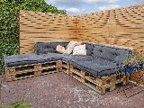 Rhombusscherm Klagenfurt, douglas, RVS-geschroefd, enkelzijdig bekleed, 30-planks (26+4), foto 3