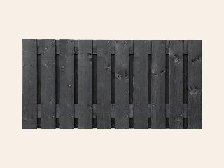 Tuinscherm Stuttgart, zwart gespoten vuren, RVS-geschroefd, 21-planks (19+2)