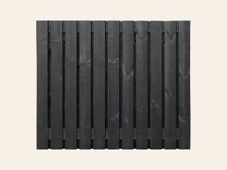 Tuinscherm Dresden, zwart gespoten vuren, RVS-geschroefd, 23-planks (21+2)