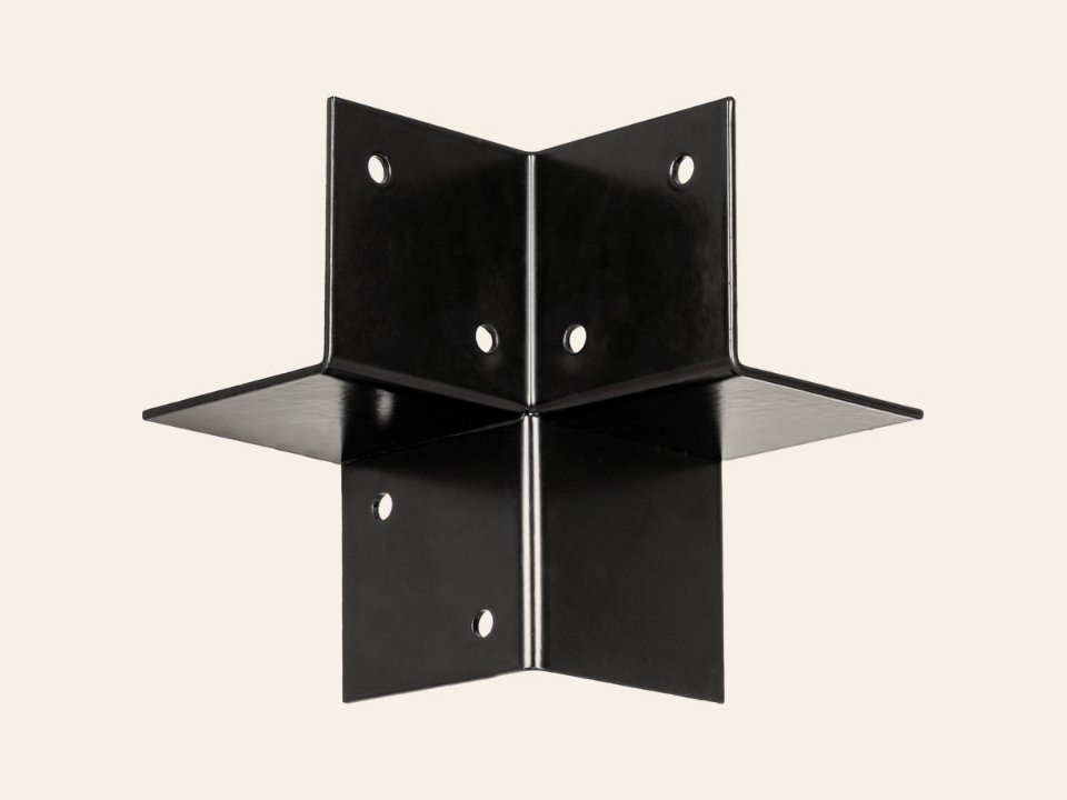 Pergola Hoekverbinding zwart gecoat voor balken