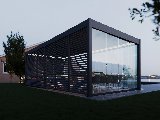 Aluminium overkapping louvrepaneel, horizontaal, foto 3