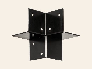 Pergola hoekverbinding voor balken, zwart gepoedercoat, incl. bevestigingsset