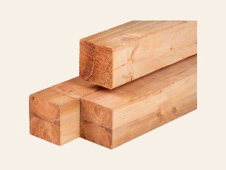 Red Class Wood vuren paal geïmpregneerd, geschaafd, ronde hoeken, gelamineerd