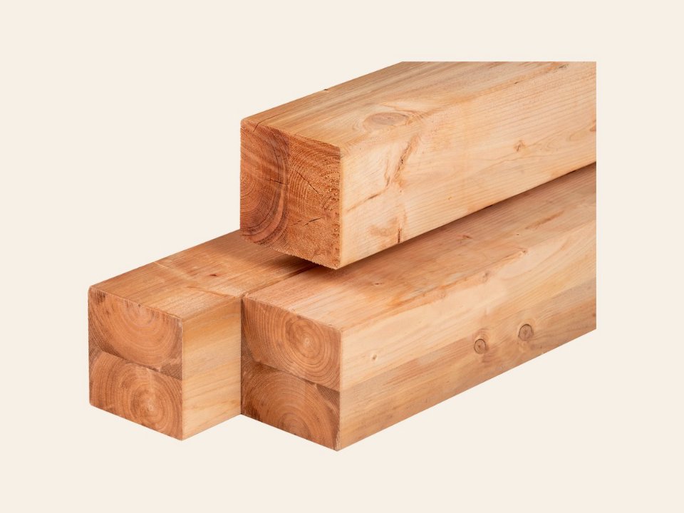 Red Class Wood vuren paal geïmpregneerd, geschaafd, ronde hoeken, gelamineerd