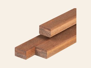 Azobé hardhout regel geschaafd, ronde hoeken