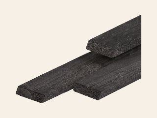 Douglas rhombus profiel zwart gespoten, geschaafd, ronde hoeken