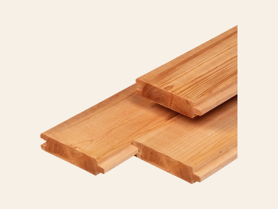 Red Class Wood vuren blokhutprofiel geïmpregneerd, geschaafd, ronde hoeken
