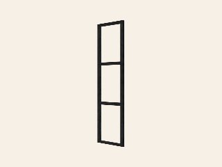 Steellook glaswand zwart, H212 cm, incl. bovenbalk