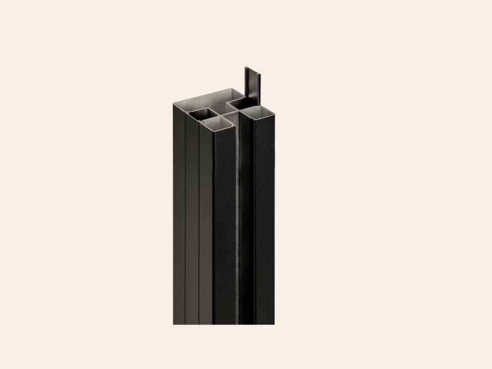 PuraFence aluminium paal 7,5 × 7,5 cm, zwart