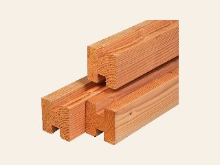 Douglas stapelbouwpaal geschaafd, 11,5 × 11,5 cm