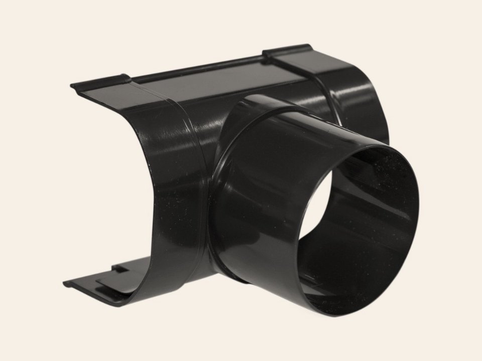 Kunststof gootuitloop naar HWA 60 mm, zwart