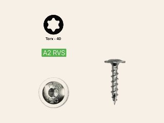 Flenskop schroef Torx T30, PFS+ RVS A2