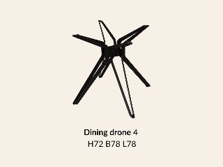 Metalen onderstel Dining Drone 4 zwart RAL9005 - 89 × 72 cm