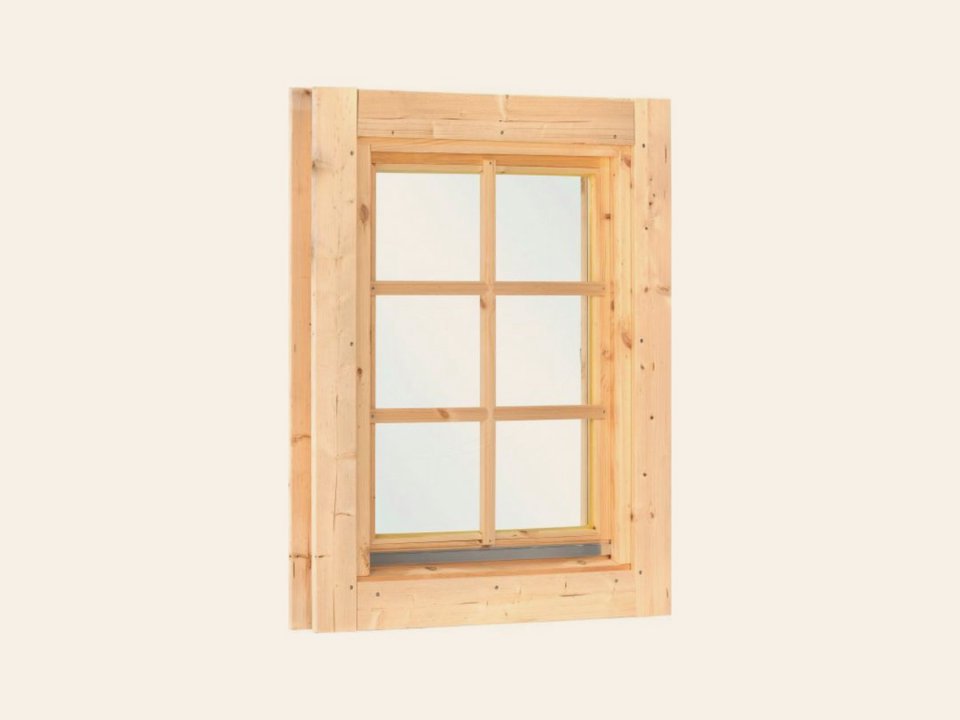 Uitzetraam Dubbel draai-/kiepraam blank hout 4-ruits Deluxe