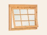 Uitzetraam blank hout 9-ruits excellent horizontaal, foto 1