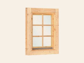 Uitzetraam blank hout 6-ruits Deluxe
