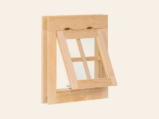 Uitzetraam blank hout 4-ruits excellent