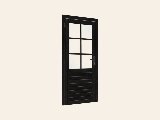 Vuren enkele glas deur 6-ruits zwart gespoten 100 × 205 cm, foto 1