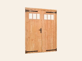 Douglas dubbele klampdeur met raam 185 × 205 cm