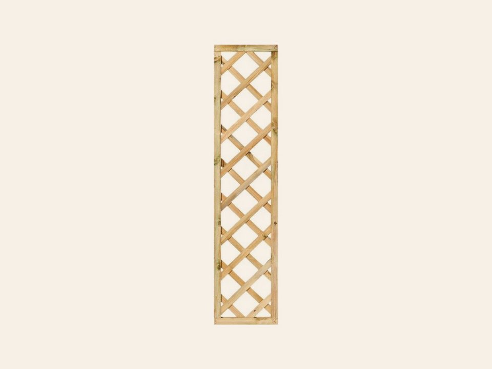 Trellis met lijst, diagonale lamellen grenen groen geïmpregneerd