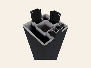 Aluminium poortpaalset 8 × 8 × 270 cm zwart