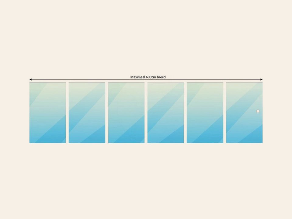 Glazen Schuifwand 6-Rail