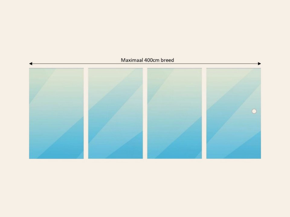 Glazen schuifwand 4-Rail