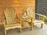Loveseat Parijs vuren gedroogd, groen geïmpregneerd, foto 1