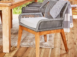 Teak stoel Granada met kussen (set van 2 stoelen)